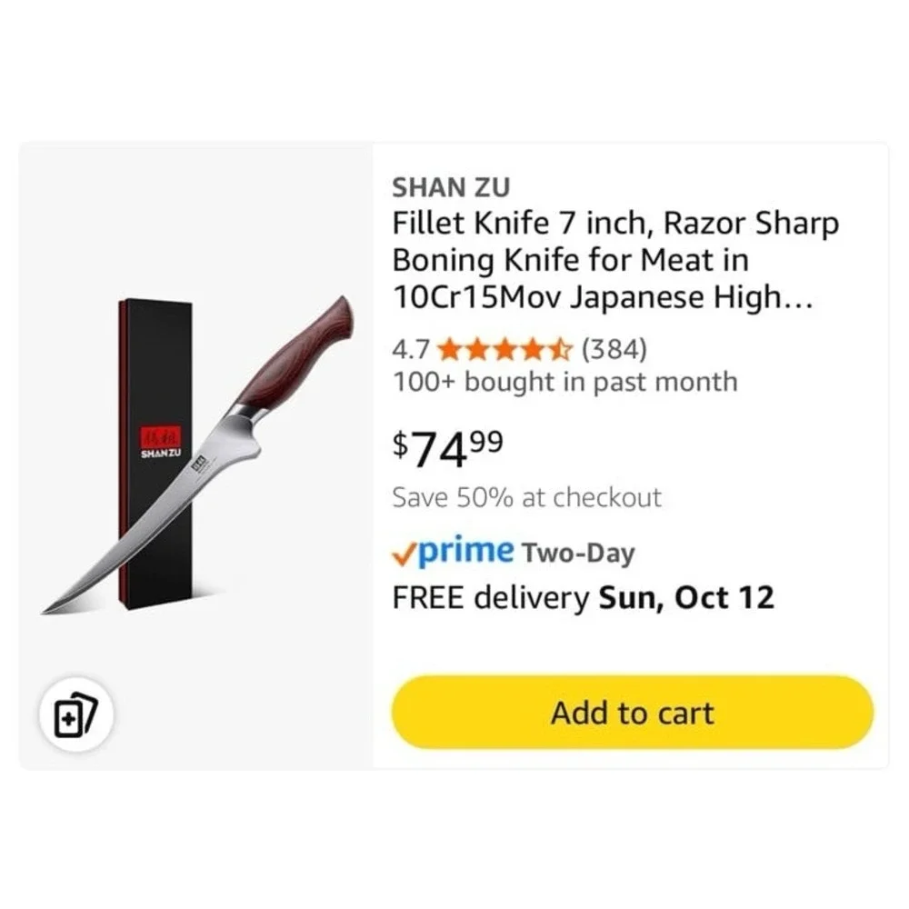 Shanzu 7 inch filet knife